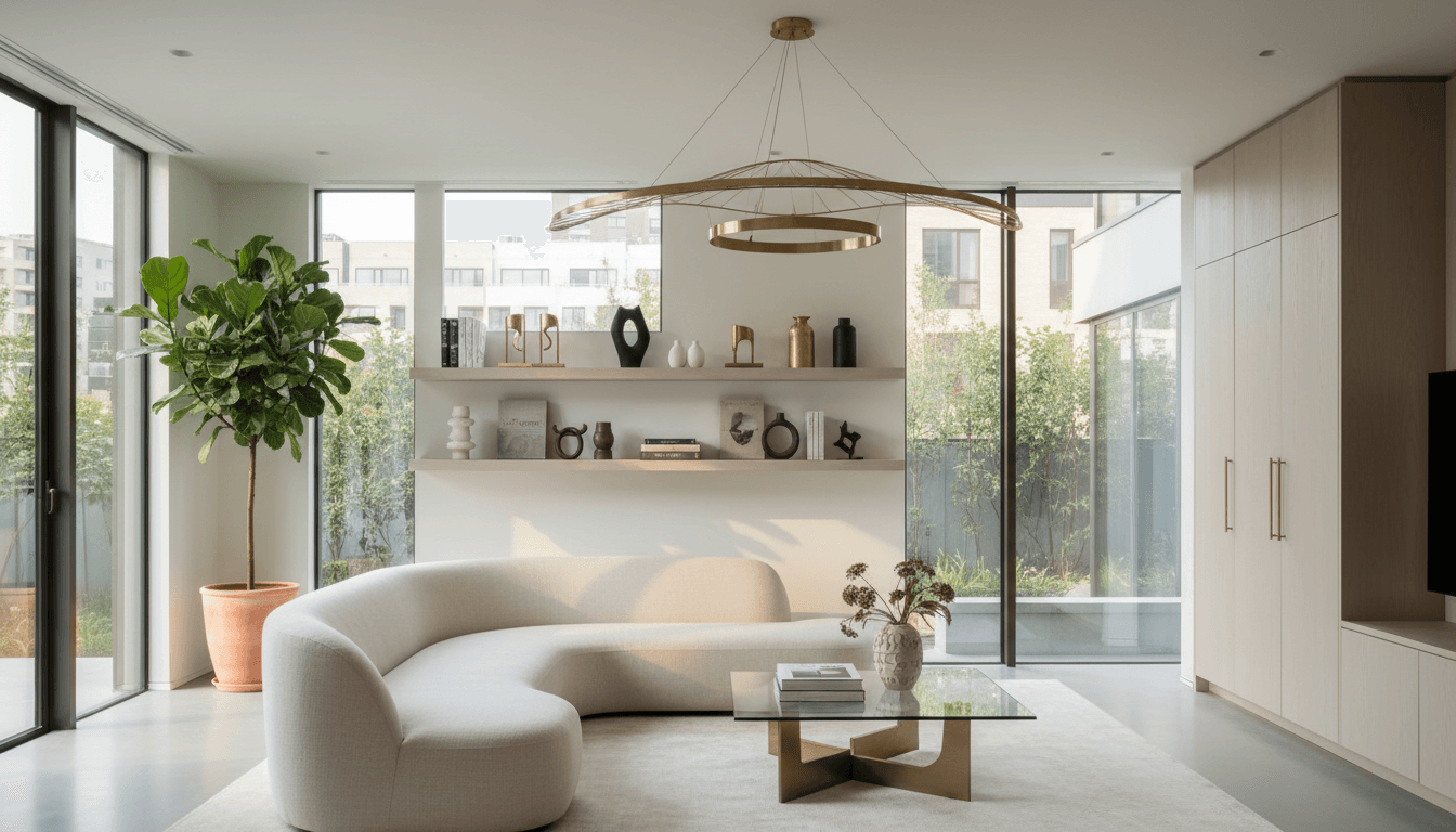 Luxury home interior detail with premium architectural elements and warm natural lighting